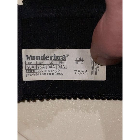 Vintage Y2K WonderBra Black Corset Bustier Size 34A Boned Lingerie Pinup VLV - Picture 2 of 7